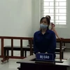 Bị cáo Nguyễn Thị Thủy tại phiên tòa. (Ảnh: Kim Anh/TTXVN)