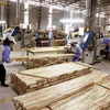 Sản xuất sản phẩm đồ gỗ xuất khẩu sang thị trường EU của Công ty CP WOODSLAND Tuyên Quang. (Ảnh: Vũ Sinh/TTXVN)