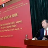 Phó Giáo sư, Tiến sỹ Lê Văn Lợi, Phó Giám đốc Học viện Chính trị quốc gia Hồ Chí Minh phát biểu khai mạc Hội thảo. (Ảnh: TTXVN)