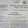 Quyết định số 53 của Ủy ban Nhân dân tỉnh Quảng Ngãi. (Ảnh chụp màn hình)