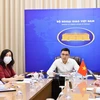Thứ trưởng Ngoại giao Đặng Hoàng Giang chủ trì Hội nghị trực tiếp kết hợp trực tuyến về công tác thông tin đối ngoại ở nước ngoài. (Nguồn: baoquocte.vn)