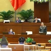 Bộ trưởng Bộ Công an Tô Lâm phát biểu giải trình, làm rõ một số vấn đề đại biểu Quốc hội nêu. (Ảnh: Văn Điệp/TTXVN)