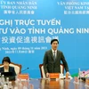 Chủ tịch UBND tỉnh Quảng Ninh Nguyễn Tường Văn phát biểu tại Hội nghị. (Ảnh: Văn Đức/TTXVN)