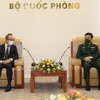 Quang cảnh buổi tiếp của Đại tướng Phan Văn Giang với Đại sứ Đặc mệnh toàn quyền Vương quốc Thái Lan tại Việt Nam Nikonrndej Balankura. (Ảnh: Hồng Pha/TTXVN phát)
