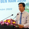 Ông Nguyễn Long Biên, Phó Chủ tịch UBND tỉnh Ninh Thuận phát biểu tại hội nghị. (Ảnh: Nguyễn Thành/TTXVN)