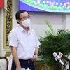 Bí thư Thành ủy Thành phố Hồ Chí Minh Nguyễn Văn Nên phát biểu tại hội nghị. (Ảnh: TTXVN phát)