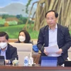 Thứ trưởng Bộ Giao thông Vận tải Nguyễn Duy Lâm trình bày báo cáo. (Ảnh: Doãn Tấn/TTXVN)