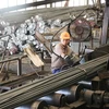 Dây chuyền sản xuất Thép tại Công ty Cổ phần gang thép Thái Nguyên. (Ảnh: TTXVN)