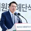 Tân Tổng thống Hàn Quốc Yoon Suk-yeol phát biểu tại Seoul ngày 6/5. (Ảnh: Yonhap/TTXVN)