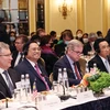 Thủ tướng Phạm Minh Chính cùng các lãnh đạo ASEAN gặp Cộng đồng doanh nghiệp Hoa Kỳ. (Ảnh: Dương Giang/TTXVN)