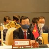 Đoàn đại biểu cấp cao Bộ Quốc phòng Việt Nam dự Hội nghị. (Ảnh: Trần Long/TTXVN)