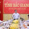 Thủ tướng Phạm Minh Chính kết luận buổi làm việc với lãnh đạo chủ chốt tỉnh Bắc Giang. (Ảnh: Dương Giang/TTXVN)