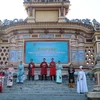 Trình diễn áo dài Huế tại Lễ phát động Tuần lễ Áo dài cộng đồng Huế năm 2022. (Ảnh: Mai Trang/TTXVN)