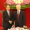 [Photo] Tổng Bí thư tiếp Thường trực Ban Bí thư, Phó Chủ tịch nước Lào