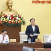 Chủ tịch Quốc hội Vương Đình Huệ phát biểu khai mạc phiên họp thứ 13 của Ủy ban Thường vụ Quốc hội. (Ảnh: Doãn Tấn/TTXVN)