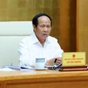 Phó Thủ tướng Lê Văn Thành, Tổ trưởng Tổ công tác số 4 chủ trì cuộc họp. (Ảnh: Minh Đức/TTXVN)