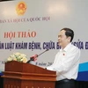 Ông Trần Thanh Mẫn, Ủy viên Bộ Chính trị, Phó Chủ tịch Thường trực Quốc hội phát biểu tại Hội thảo. (Ảnh: Đinh Hằng/TTXVN)