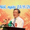 Chủ tịch Hội Nông dân Việt Nam Lương Quốc Đoàn phát biểu khai mạc. (Ảnh: Vũ Sinh/TTXVN)