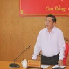 Bí thư Tỉnh ủy Cao Bằng Trần Hồng Minh phát biểu kết luận. (Ảnh: Chu Hiệu/TTXVN)