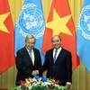 Chủ tịch nước Nguyễn Xuân Phúc và Tổng Thư ký Liên hợp quốc António Guterres. (Ảnh: Thống Nhất/TTXVN)