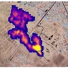 Hình ảnh 12 chùm khí methane ở phía Đông Hazar, Turkmenistan, được chụp bởi máy quang phổ hình ảnh quỹ đạo của NASA, được phủ lên một bức ảnh vệ tinh trong hình ảnh phát hành ngày 25/10. (Nguồn: Reuters)