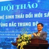 Phó Chủ tịch Thường trực UBND tỉnh Thừa Thiên-Huế Nguyễn Thanh Bình phát biểu tại hội thảo. (Ảnh: Tường Vi/TTXVN)