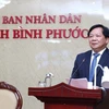 Phó Chủ tịch UBND tỉnh ông Trần Văn Mi phát biểu tại hội nghị. (Ảnh: TTXVN phát)