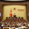 Quốc hội biểu quyết thông qua Nghị quyết ban hành Nội quy kỳ họp Quốc hội-sửa đổi. (Ảnh: Doãn Tấn/TTXVN)