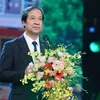 Bộ trưởng Bộ Giáo dục và Đào tạo Nguyễn Kim Sơn phát biểu trong chương trình. (Ảnh: Thanh Tùng/TTXVN)