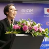 Trưởng phái đoàn Tổ chức Di cư Quốc tế, bà Park Mi-Hyung, phát biểu khai mạc. (Nguồn: IOM)