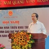 Bộ trưởng Bộ Giáo dục và Đào tạo Nguyễn Kim Sơn phát biểu tại Hội nghị. (Ảnh: Thu Hoài/TTXVN)