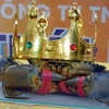 Chú cua có biệt danh "Bình Dư" đã chiến thắng cuộc thi "Cua Cà Mau lớn nhất-cua Sumo" với trọng lượng 1,452kg. (Ảnh: Huỳnh Anh/TTXVN)