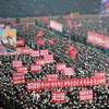 Toàn cảnh cuộc mít tinh và tuần hành lớn tại sân vận động mùng 1 tháng 5 (May Day) ở thủ đô Bình Nhưỡng, Triều Tiên, ngày 5/1/2023. (Ảnh: Yonhap/TTXVN)