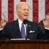 Tổng thống Mỹ Joe Biden đọc Thông điệp liên bang trước lưỡng viện Quốc hội tại Washington, DC, ngày 7/2. (Ảnh: AFP/TTXVN)