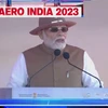 Thủ tướng Ấn Độ Narendra Modi khai mạc triển lãm hàng không lớn nhất châu Á. (Nguồn: ANI)