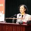 Trưởng ban Tổ chức Trung ương Trương Thị Mai phát biểu tại Hội nghị. (Ảnh: Nguyễn Cường/TTXVN)