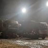 Hiện trường ba xe cháy rụi, một thi thể cháy đen trên xe tải. (Nguồn: báo Tuổi trẻ)