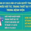 Nghị định về giải quyết tình trạng thiếu vật tư, trang thiết bị y tế