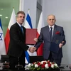 Ngoại trưởng Eli Cohen (trái) và Ngoại trưởng Ba Lan Zbigniew Rau tại Warsaw ngày 22/3. (Nguồn: timesofisrael/Bộ Ngoại giao Israel)