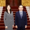 Phó Thủ tướng Trần Lưu Quang tiếp Điều phối viên thường trú Liên hợp quốc Pauline Tamesis. (Ảnh: Lâm Khánh/TTXVN)