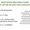 Ninh Thuận: Bưởi Phước Bình được cấp mã số xuất khẩu sang Hoa Kỳ