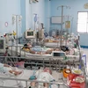 Khoa Nhiễm-Thần kinh thuộc Bệnh viện Nhi đồng 1 Thành phố Hồ Chí Minh điều trị cho nhiều trẻ em mắc bệnh tay chân miệng. (Ảnh: TTXVN phát)