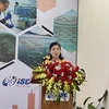 Phó Giám đốc Sở Khoa học và Công nghệ Hải Phòng Phạm Thị Sen Quỳnh phát biểu tại phiên kết nối. (Ảnh: Minh Huệ/TTXVN)