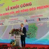 Chủ tịch UBND tỉnh Lâm Đồng Trần Văn Hiệp phát biểu tại lễ khởi công Dự án nâng cấp, mở rộng đèo Prenn. (Ảnh: Quốc Hùng-Nguyễn Dũng/TTXVN)
