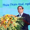 Thủ tướng Phạm Minh Chính phát biểu tại Hội nghị Biểu dương Người có công với Cách mạng Tiêu biểu Toàn quốc năm 2023. (Ảnh: Dương Giang/TTXVN)