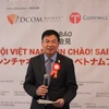Đại sứ Việt Nam tại Nhật Bản Phạm Quang Hiệu phát biểu tại họp báo. (Ảnh: Phạm Tuân/TTXVN)