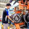 Sản xuất lốp xe ôtô tại Công ty TNHH Sailun Việt Nam, xã Phước Đông, huyện Gò Dầu. (Ảnh: Hồng Đạt/TTXVN)