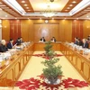 Tổng Bí thư Nguyễn Phú Trọng chủ trì một cuộc họp Bộ Chính trị và Ban Bí thư. (Ảnh: Trí Dũn/TTXVN)