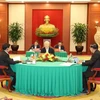 Tổng Bí thư Nguyễn Phú Trọng phát biểu tại cuộc gặp. (Ảnh: Trí Dũng/TTXVN)