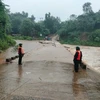 Một điểm chốt chặn tại khu vực cầu tràn của xã Hướng Lập, huyện Hướng Hóa, tỉnh Quảng Trị. (Ảnh: TTXVN phát)